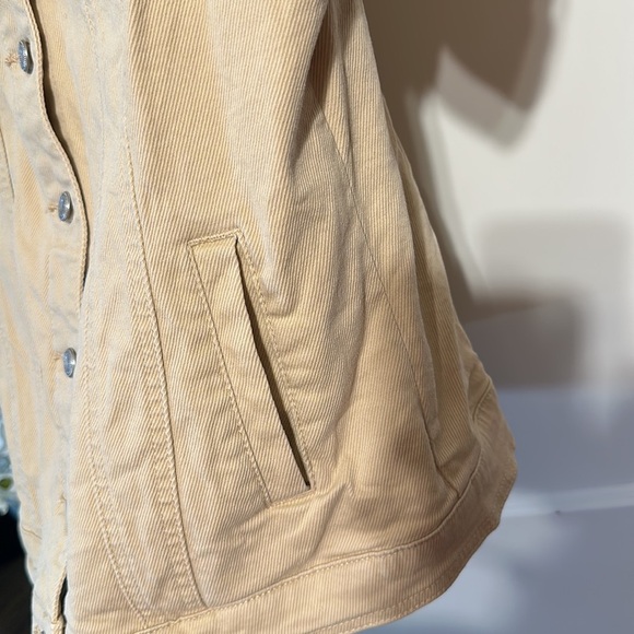 Denim Khaki Women’s Stretchy Short Sleeve Button Up Jacket Size Medium - Picture 5 of 9